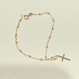 14k Gold Cross Bracelet